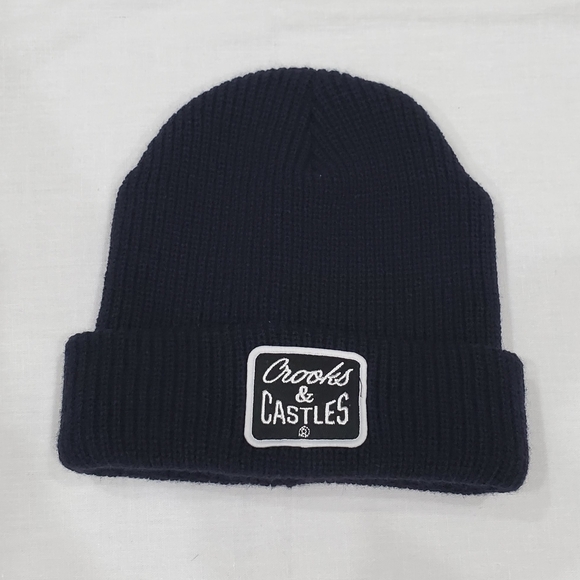 Crooks & Castles Navy Blue Knit Beanie - Picture 1 of 2